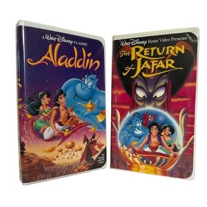 Disney Aladdin (Black Diamond edition) & The Return of Jafar VHS Movies Lot